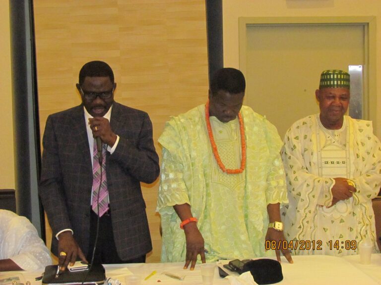 Leadership and community members during an AWC convention.