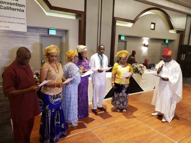 A recognition moment during an AWC convention gathering.